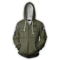 Stargate:SG-1 Costume SG-1: Explorer Unit Cosplay 2018 3D Print Sweatshirt Hooded Zipper Cartoon Sweatshirt VogueHommes Jacket 2