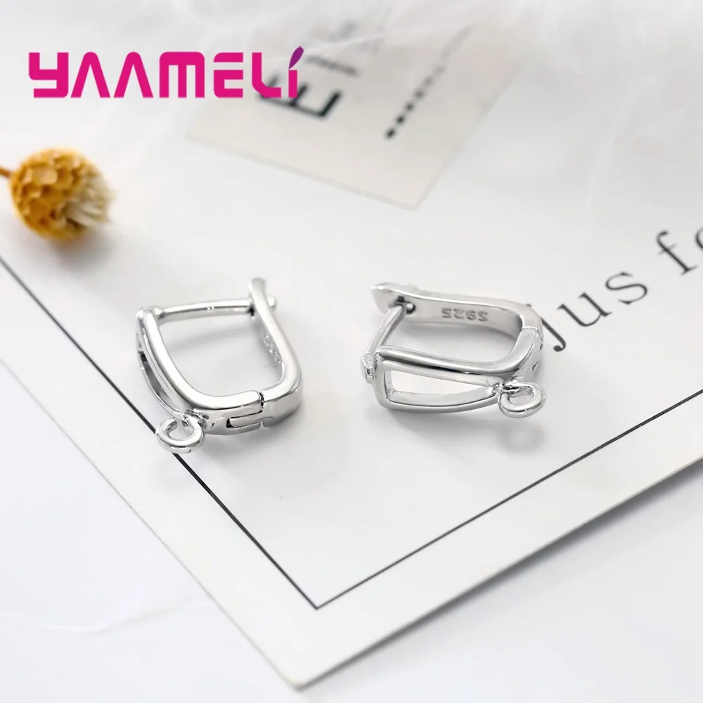 

Trendy 925 Sterling Silver Earrings Making Components U Shape Hoop Huggie Jewelry Findings for DIY Handemade Accessories