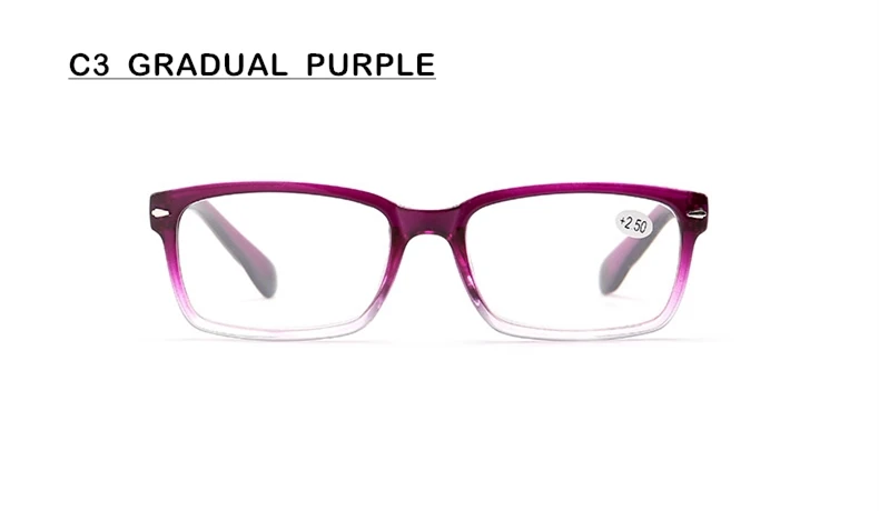 SWOKENCE Retro Reading Glasses Women Men Brand High Quality Presbyopia Eyeglasses With Dioptre+1.0 1.5 2.0 2.5 3.0 3.5 4.0 R132 - Цвет оправы: C3  GRADUAL PURPLE