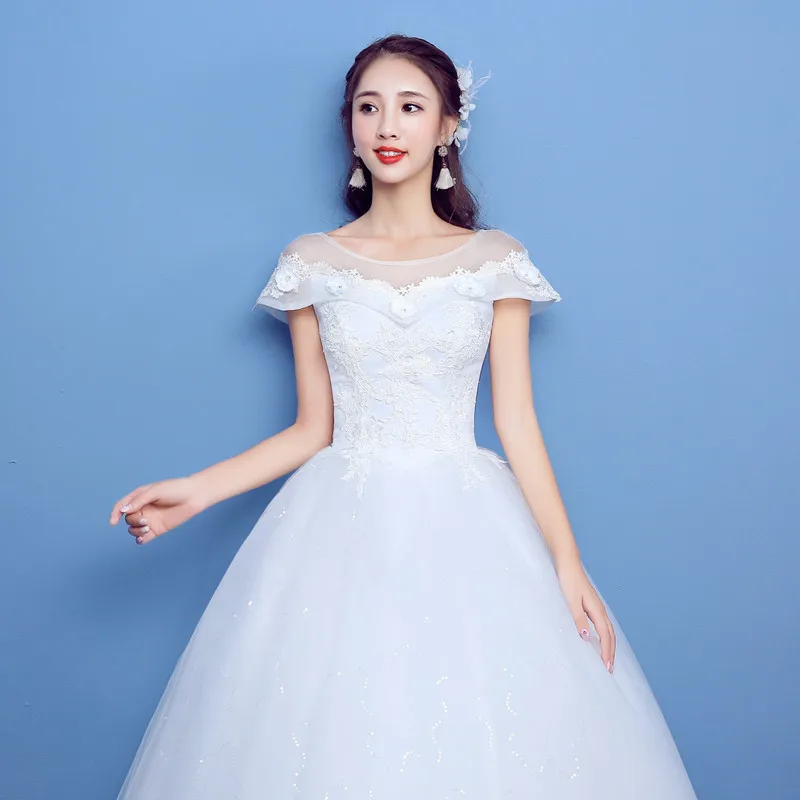 Последние иллюзии с короткими рукавами и кружевами Vestido De Noiva бальное платье на заказ Плюс Размер Свадебные платья H08