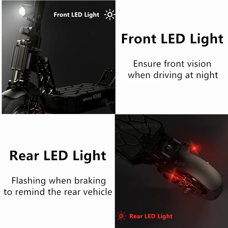 Flash Deal 2019 New Mercane MX60 Kickscooter Foldable Smart Electric Scooter 2400W 60km/h 100km Range 11" Tire Dual Brake Long Skate Board 3