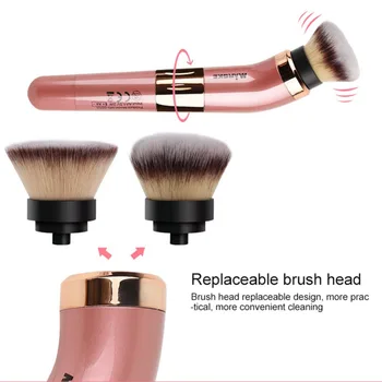 

Electric Makeup Brush With 360 Degree Rotating USB Rechargeable Automatic Smart Cosmetics Blushes Kit With 2 Make-up Head 2020