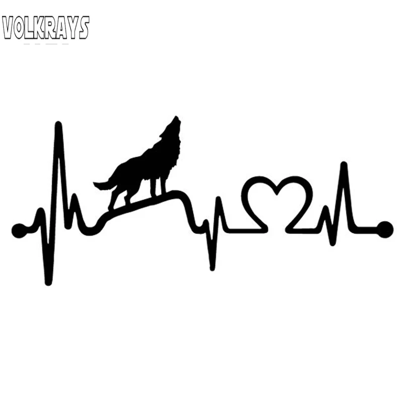 Volkrays Creative Car Sticker The Roaring Wolf Accessories Reflective Waterproof Cover Scratches PVC Decal Black/White 6cm*15cm |