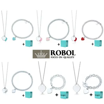 

High Quality Original 925 Sterling Silver Bracelet Necklace Set with Original Engraved Classic Jewelry Woman Jewelry Gift