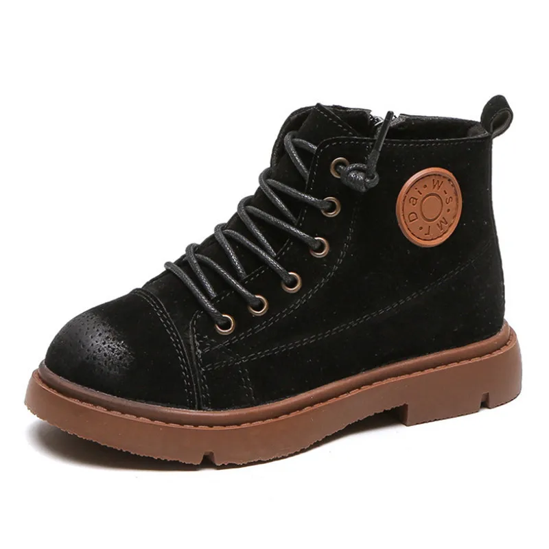 

2019 New Autumn Winter Warm Genuine Leather Boots High Quality Children Snow Boots Boys Martin Boots Kids Hot Girls Casual Shoe
