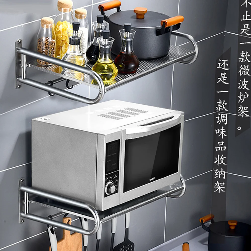 wall-mounted microwave oven commodity shelf kitchen stainless steel 2 tier wall-hung type The oven rack electric cooker shelf