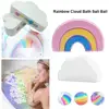 1pc Natural Skin Cares Cloud Rainbow Bath Salt Exfoliating Bath Bath Bubble Salt Bombs Rainbow Ball Moisturizing Supplies C M5t1
