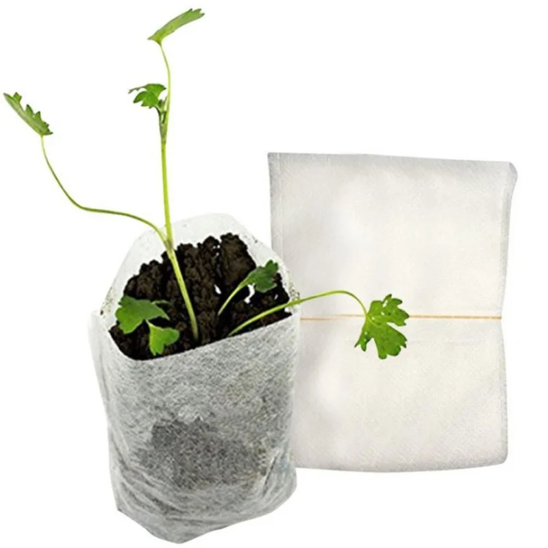 

100pcs/set 8*10cm Garden Grow Bags non-woven fabric Ventilate Plant Root Protection Bags Seedling Raising Bags Pots row bag