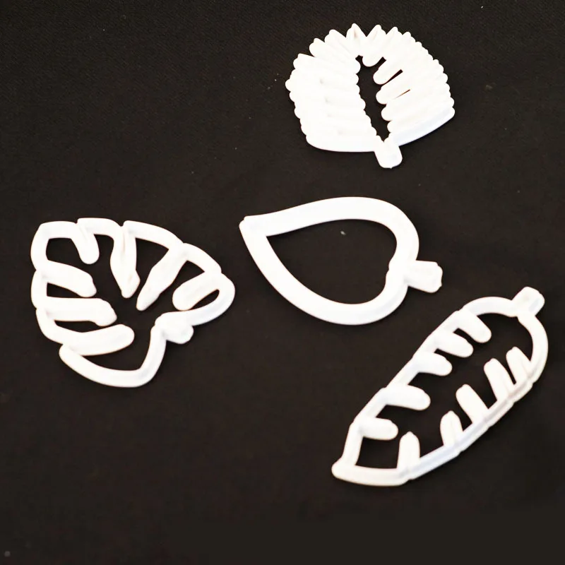 4Pcs Leaf Leaves Jungle Biscuit Cookie Cutter Fondant Mold DIY Creative Cookie Mold Baking Tools
