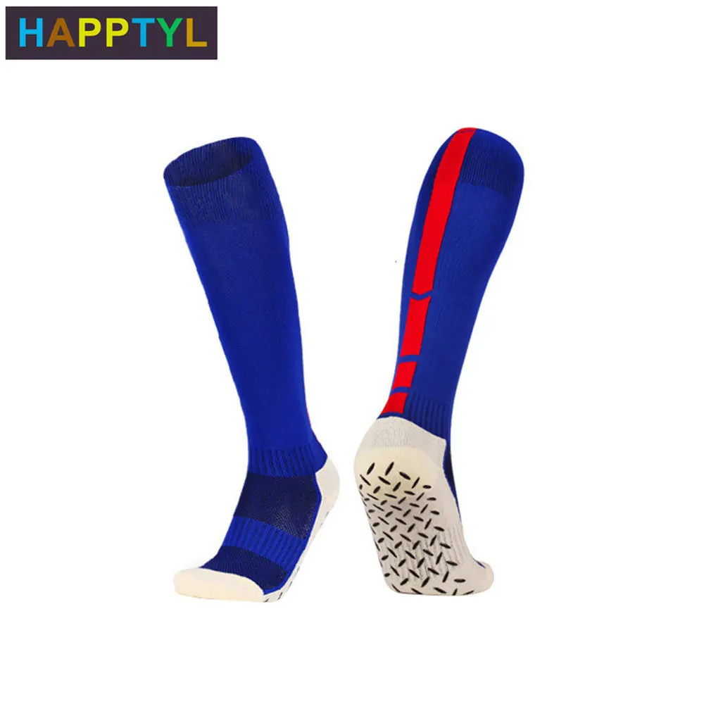 HAPPTYL 1Pair Men's Sports Athletic Anti-slip Gel Compression Football Soccer Socks Long Towel Bottom Team Socks