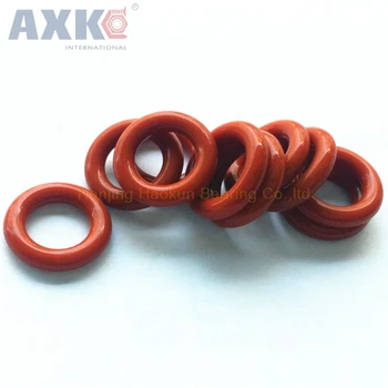 

AXK 50pcs 2mm Thickness Red Silicon O-Ring Seals 52/55/58/60/62/64/65/68/70/72/75mm OD Heat Resistance O Rings Sealing Gasket