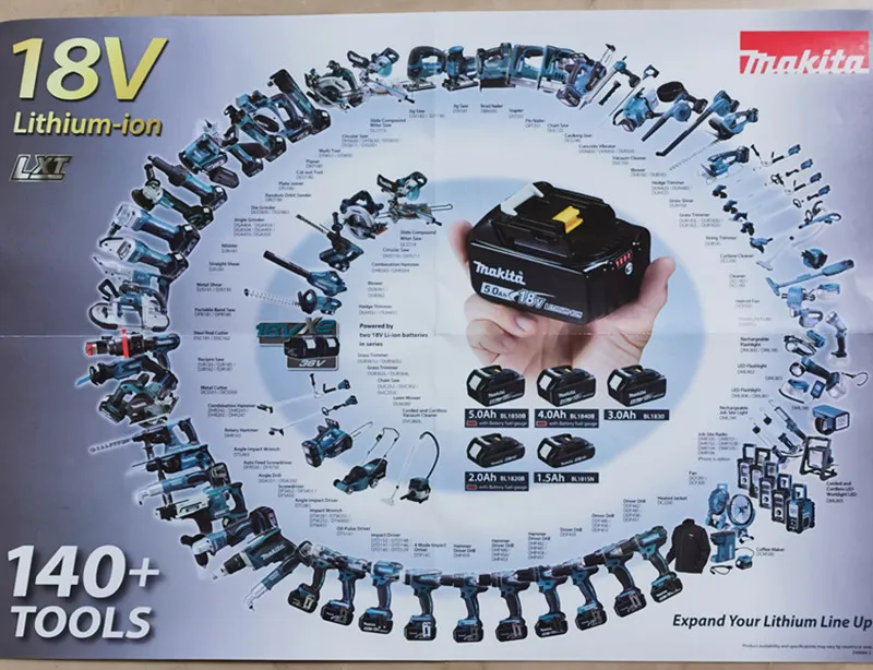 MAKITA Зарядное устройство 14,4-18 V для BL1830B BL1840B BL1850B BL1860B Зарядное устройство DC18RCT DC18SD DC18RC