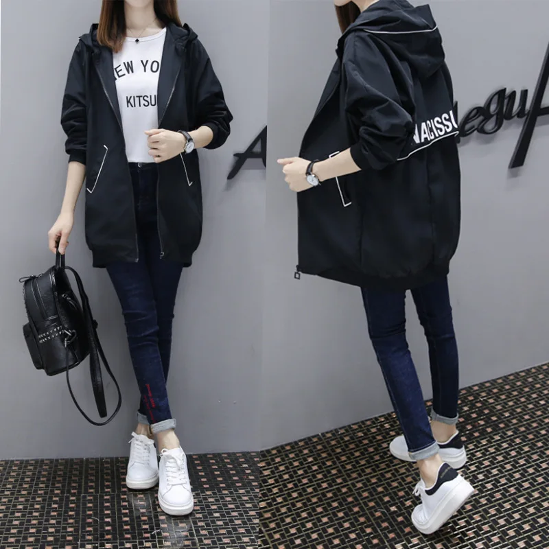 

Casual Baseball Uniform Coat 2019 Spring And Autumn New Style Students Fat Mm Korean-style Mid-length Loose-Fit European Goods T