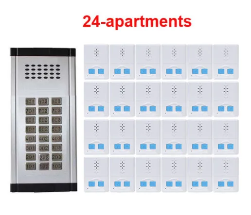 

Hands-free Indoor Unit Home intercom system Doorbell Direct Press Key 2-wired Audio Door Phone for 24-Apartments