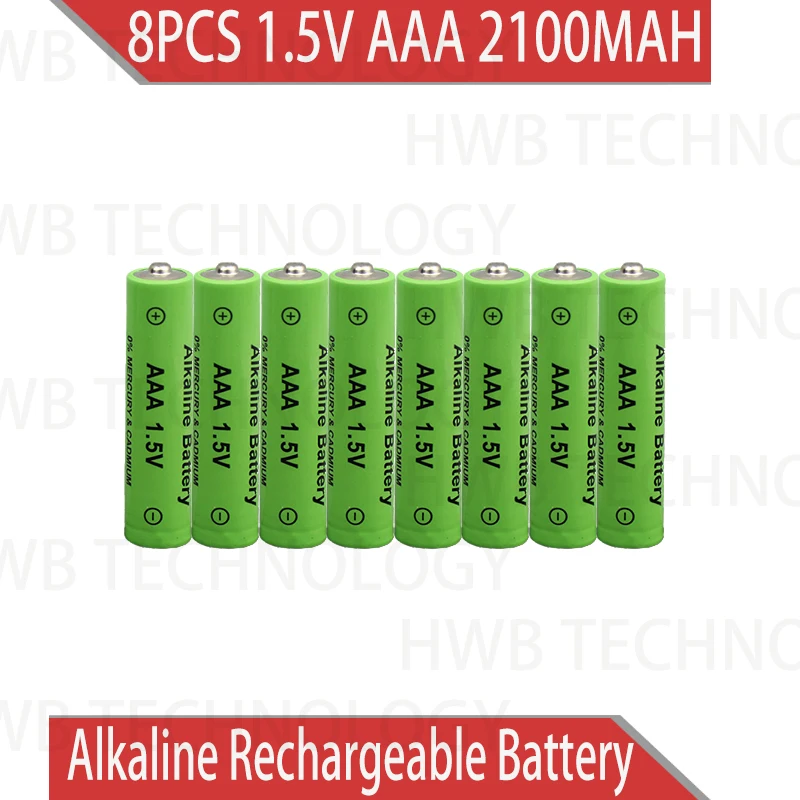 

8pcs/lot New Brand AAA 2100mah 1.5V Alkaline Battery AAA rechargeable battery for Remote Control Toy light Batery free shipping