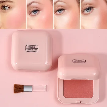 

6-color peaches blush high-gloss natural color lasting brighten the complexion face makeup shiny cream blush palette cosmetics