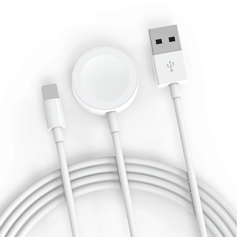 Suntaiho 2 в 1 Беспроводное зарядное устройство для Apple Watch 1 2 3 4 Быстрая зарядка USB кабель для iPhone 11 Pro Max X Xs 8 Plus IPad USB данных - Plug Type: WHITE