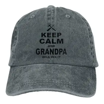 

Keep Calm Grandpa Will Fix It Unisex Baseball Cap Cowboy Hat Bill Snapback Hats