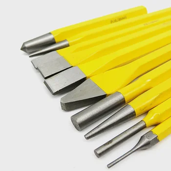 

12*Punch Chisels High Hardness High Torque Punch Chisel And Pin Set Centre Taper Steel Mechanic Tool Cold Punches