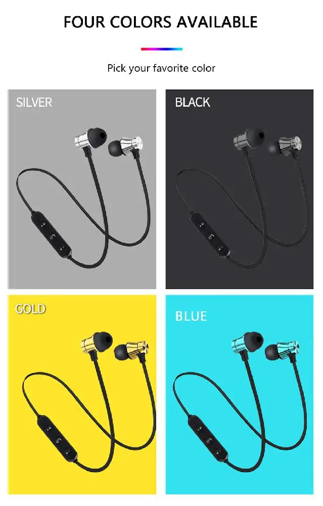 Studyset беспроводные bluetooth-наушники, магнитная гарнитура, шейные спортивные наушники для бега iPhone 7 X Xiaomi samsung