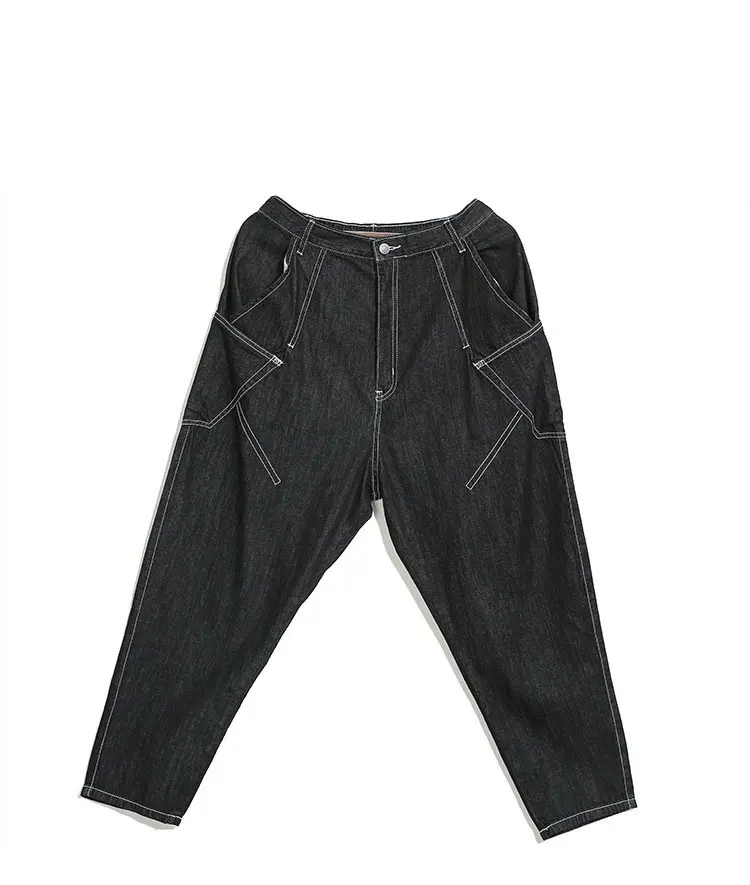 HG Europe Tide Brand Autumn Ripped Jeans for Women Hip Hop Loose Plus Size Harem Pants Fashion Streetwear Pants Women XJ1907