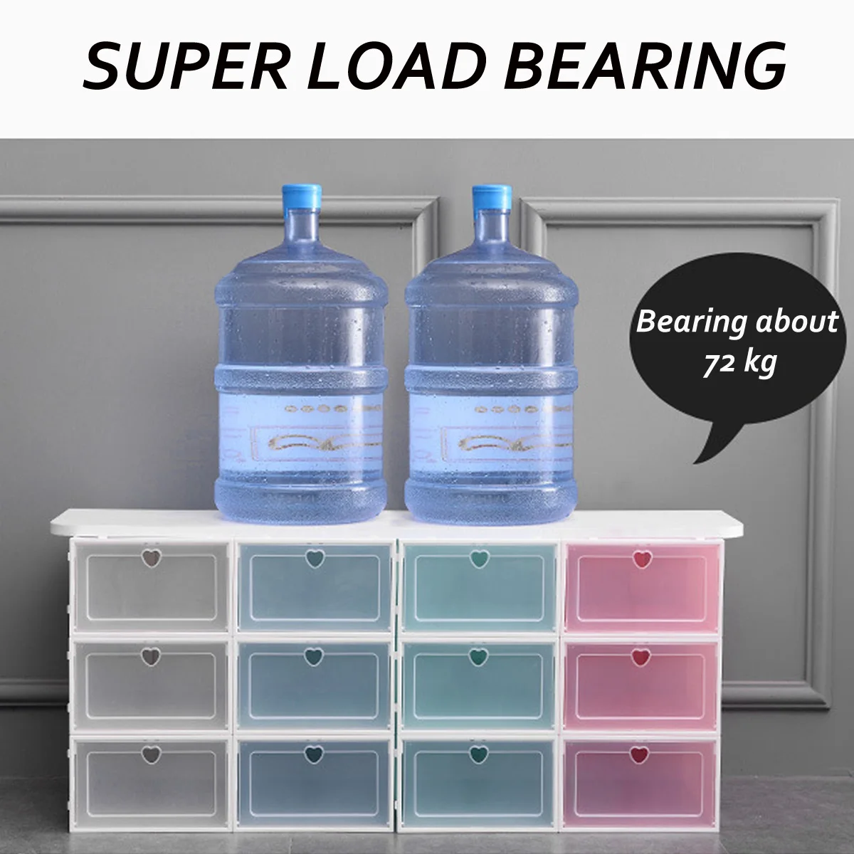 

New Protable PP Thickened flip shoes Transparent Drawer Case Plastic Shoe Boxes Stackable Box Storage Box Shoe Storage Organizer