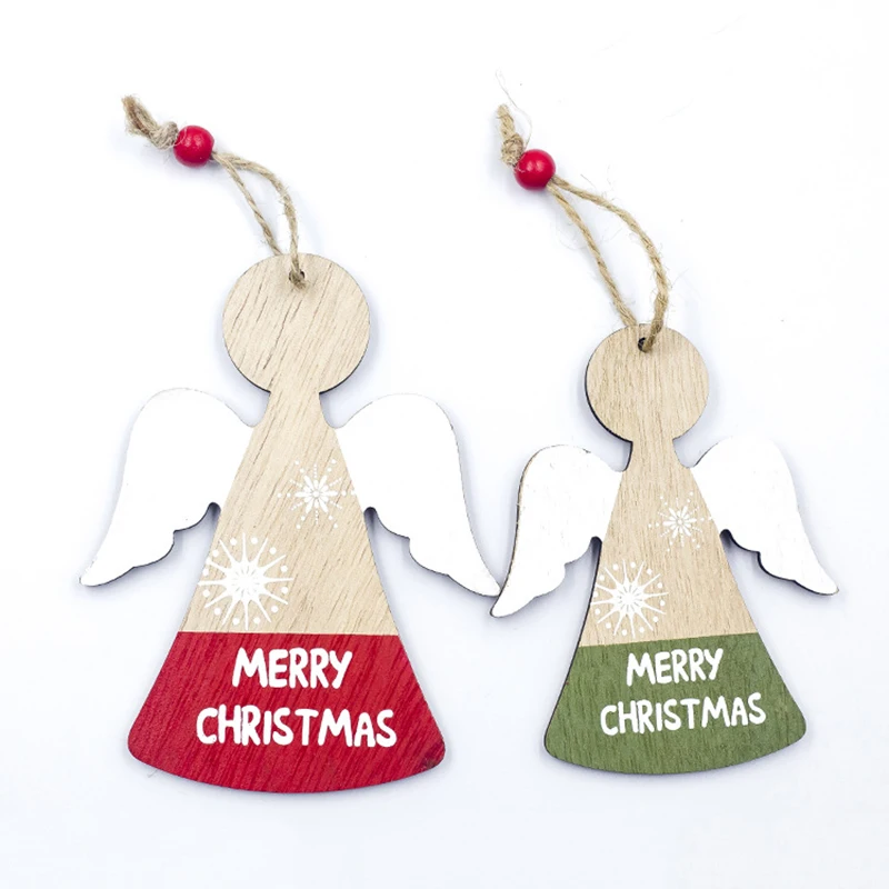 

10 Pcs Wooden Pendant Hanging Decoration Ornaments Printing for Christmas Tree DC120