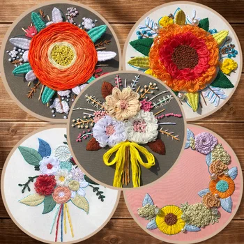 

Handmade Creative Embroidery Diy Flower European Embroidery 3d Embroidery Novice European Material Set Diy Embroidery Beginner