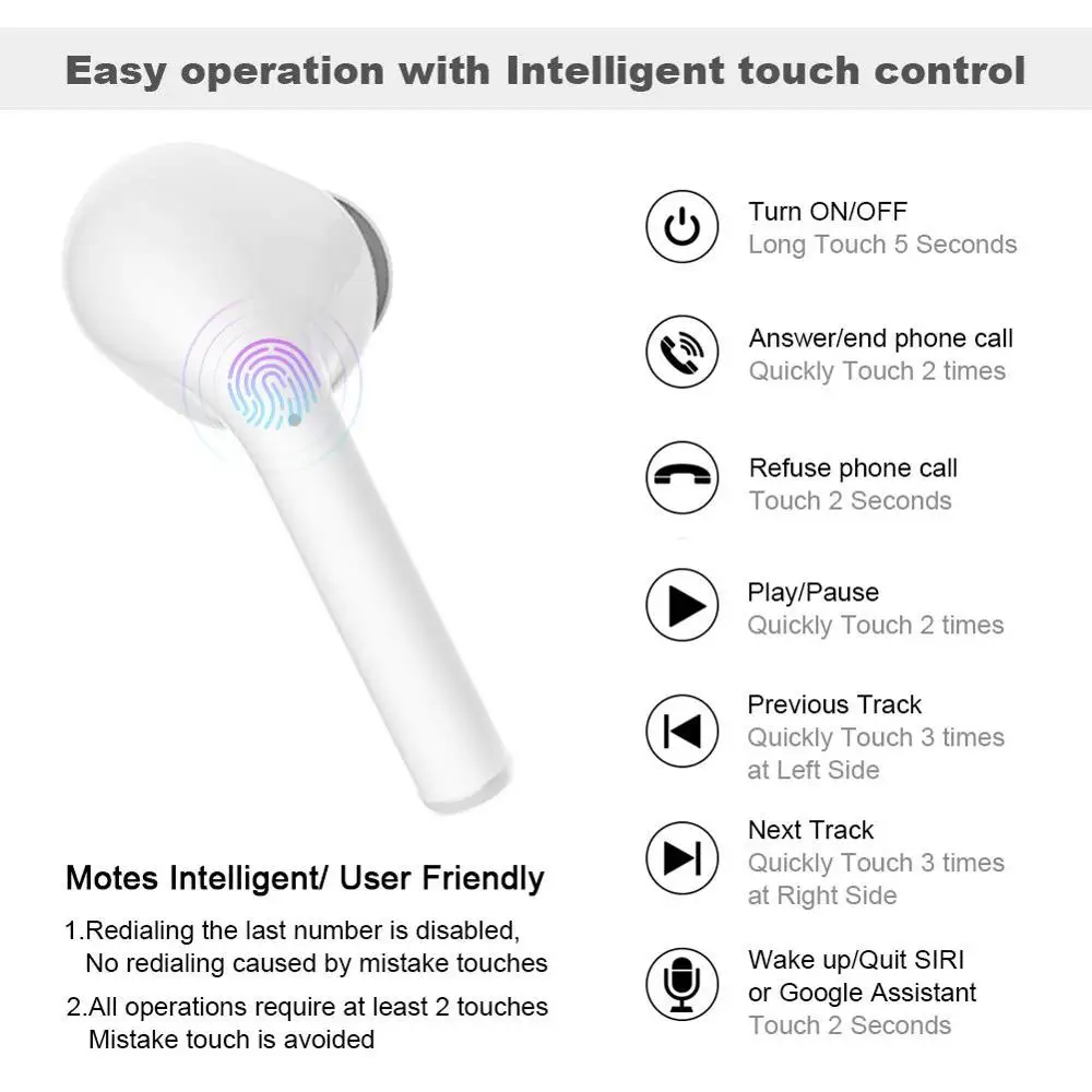 For Xiaomi Bluetooth Earphone AI Control Stereo True Wireless Noise Reduction Headset Handsfree Earbuds Sport Wireless Headphone