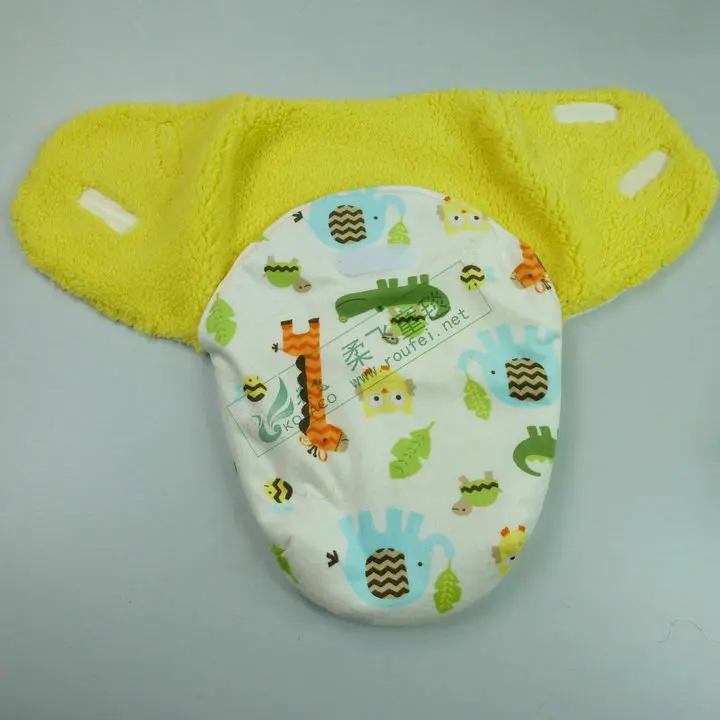 Swaddleme стиль Цветочный тип двойной слой короткий плюшевый ребенок Gro-bag анти-стартовый спальный конверт для малышей пеленать