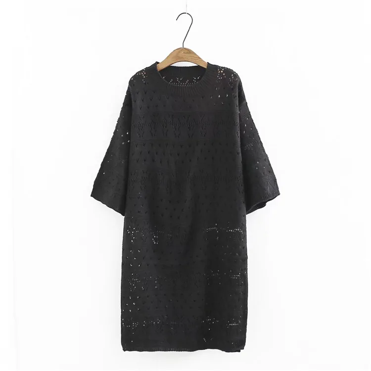 Длинное трикотажное платье свитер с круглым вырезом женское облегающее