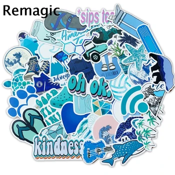 

12sets Blue color ocean 50pcs/set 90s kids toys Stickers packs fans anime pasters cosplay scrapbooking diy phone laptop decals