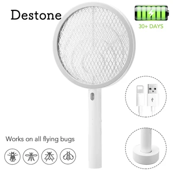 

Electric Mosquito swatter Bug Zapper Fly Swatter Zap Mosquito Portable Insects Killer Pest Control with 3 Layers Mesh 3000V Grid
