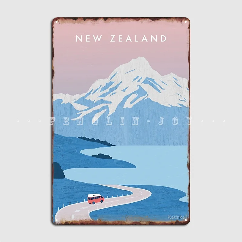 

New Zealand Travel Poster Metal Plaque Poster Club Party Pub Garage Funny Wall Decor Tin Sign Posters