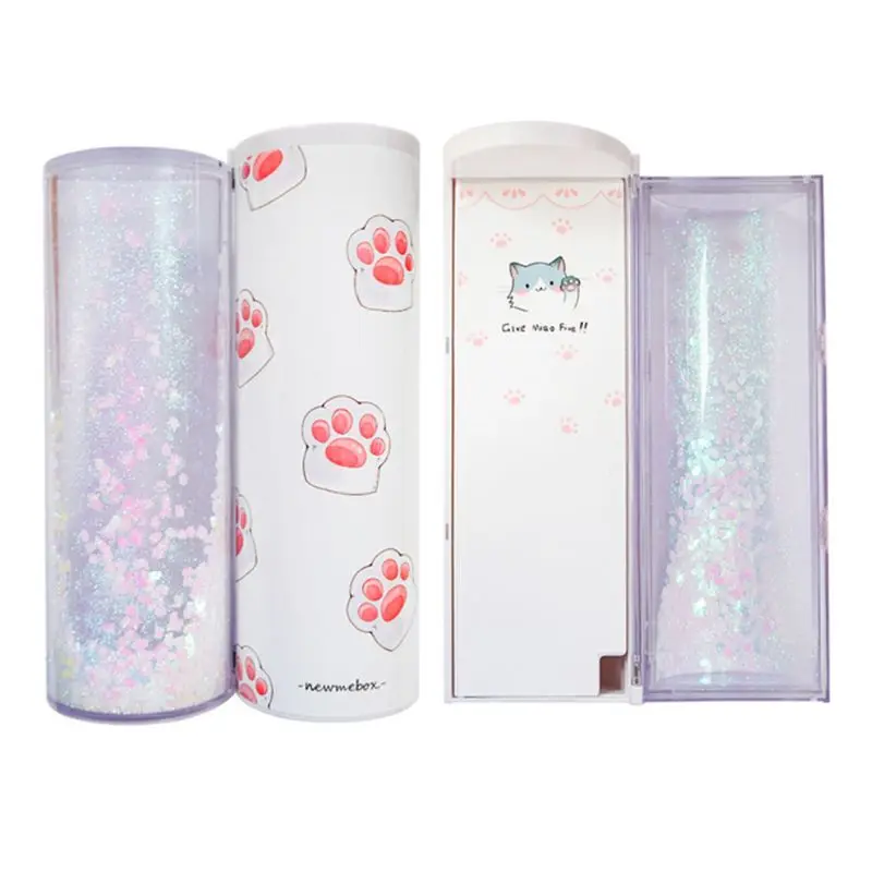 

Quicksand Translucent Pencil Case Multifunction Creative Cylindrical Calculator Stationery School Pen Holder AXYF