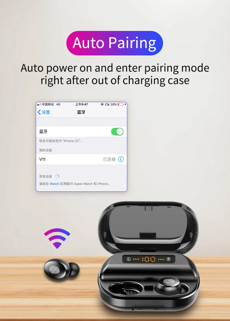Global Favor V11 наушники TWS Bluetooth 9D стерео беспроводные IPX7 ...