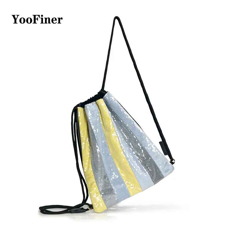 

2019YooFiner new arrival rainbow female backpack fashion beads multicolor casual INS hot sale rope large capacity woman backpack