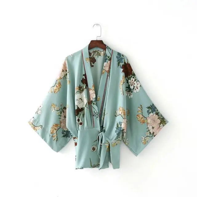 

2017 Western Style Spring And Summer WOMEN'S Dress New Style Kimono-Style Printed Coat