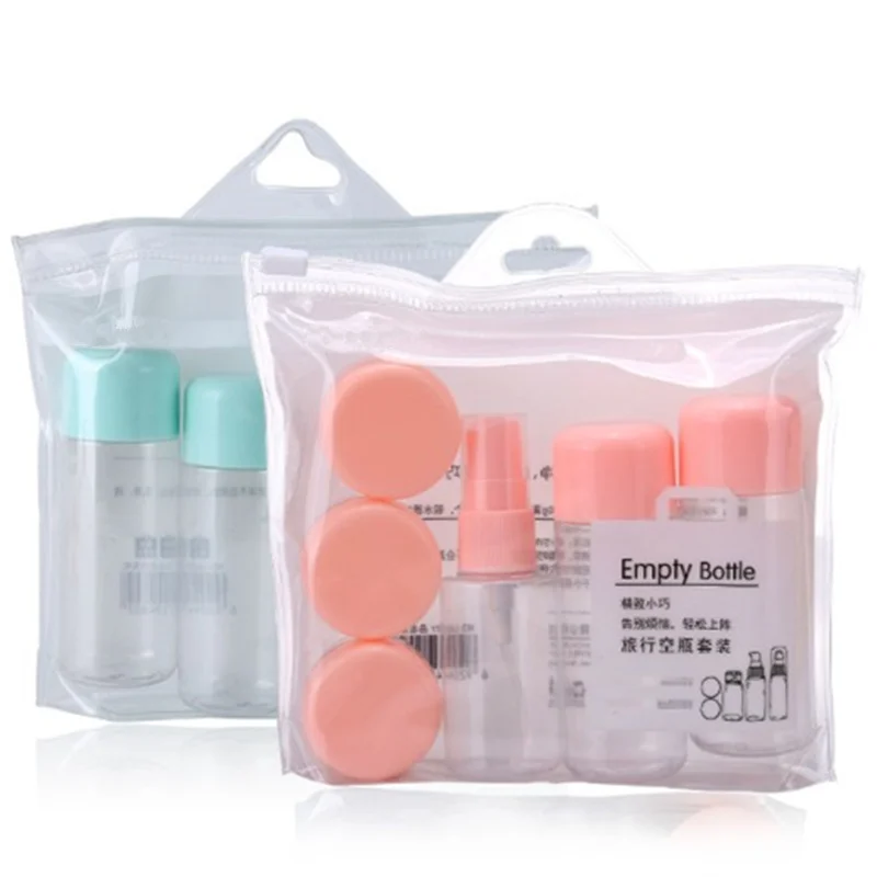 

8Pcs/set Plastic Transparent Refillable Bottles Mini Makeup Lotion Perfume Spray Bottle Face Cream Container Empty Travel Box