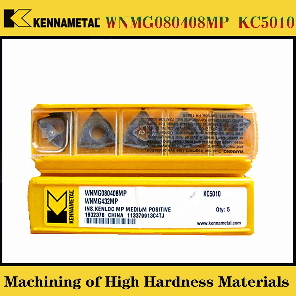 10 шт. kennametal WNMG080404FP WNMG080408MP KC5010 высокая твердость Поворотная лопасть из нержавеющей стали