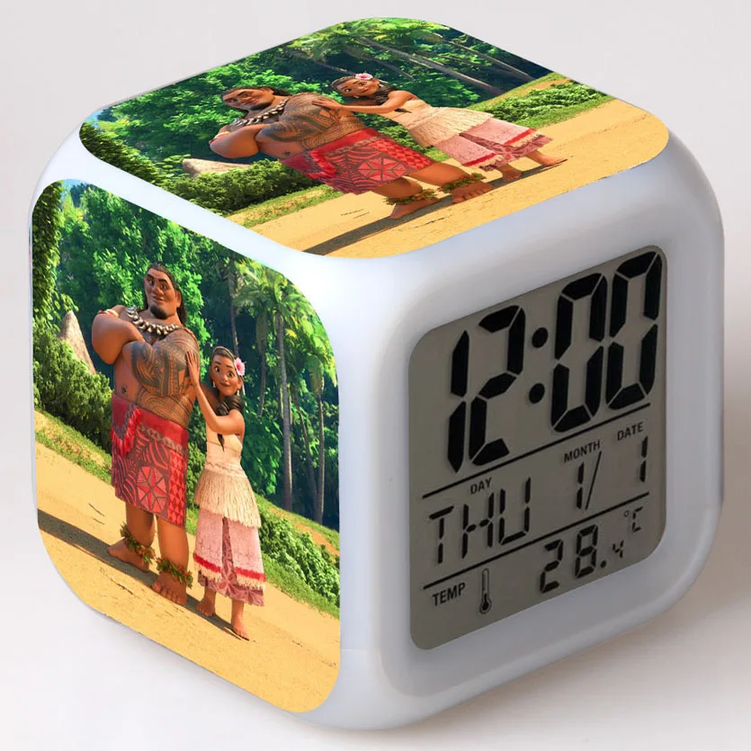 4 Moana мультяшный будильник детские игрушки Led reloj будильник, цифровой Электронные часы с будильником wake up light table reveil wekker - Цвет: 4