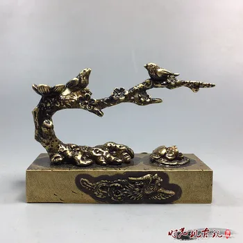 

Antique copper magpie and plum seal collection