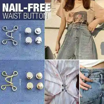 

Unisex Jeans Trousers Waist Expander Waistband Extender Button Elastic Adjustment Waist Button Belt Extension Buckle