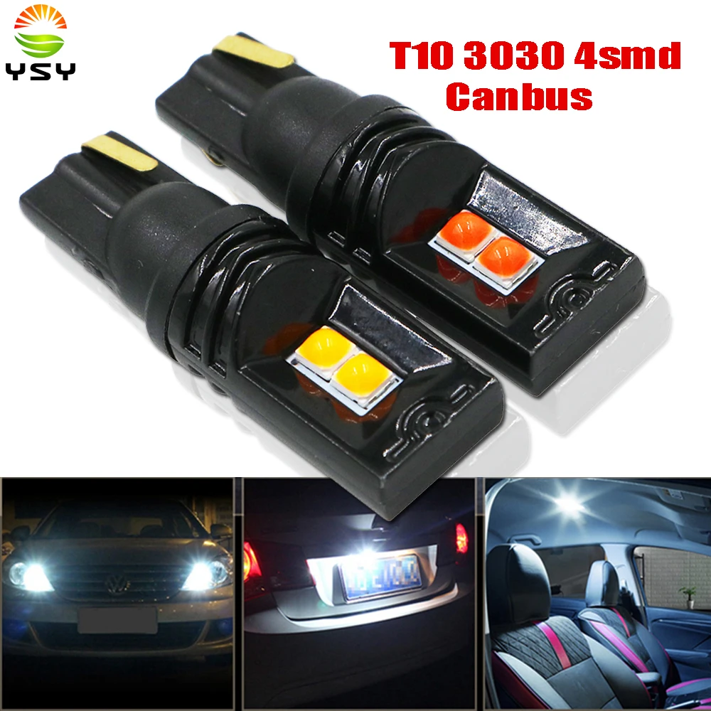 YSY 50X T10 светодиодный Canbus 3030-4SMD T10 W5W 194 168 автомобильный индикатор габаритный фонарь Универсальный 3 Вт 12 В w5w canbus светодиодный Белый