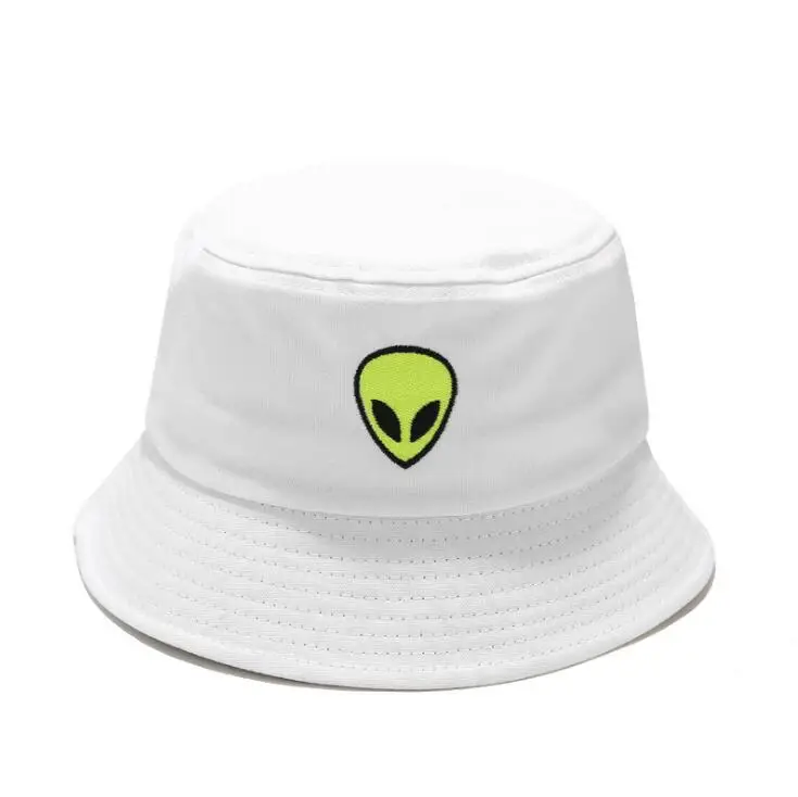 Зеленая черная белая однотонная шляпа ведро с инопланетянами унисекс
