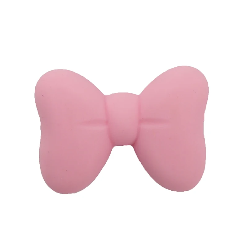 Pastel Pink Chenkai 50 шт. бант силиконовые бусины BPA бесплатно Милые силиконовые соски для младенцев DIY Детская жевательная для прорезывания зубов Изготовление ювелирных изделий подарок - Цвет: Pastel Pink
