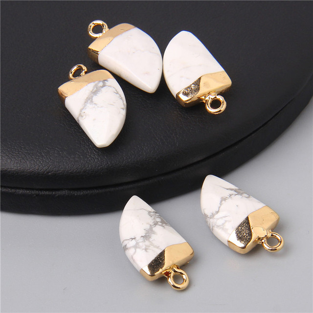 Natural Stone Pendants Faceted Agates Crystal Turquoises Opal Amethysts Quartz Pendant Charm for Jewelry Making 10x20mm Diy