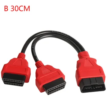 

XCCYG Universal OBD2 Y Splitter 2 in 1 Extension Cable 16pin OBDII Male to Female Extender Connector CABLE Car Diagnostic Tool