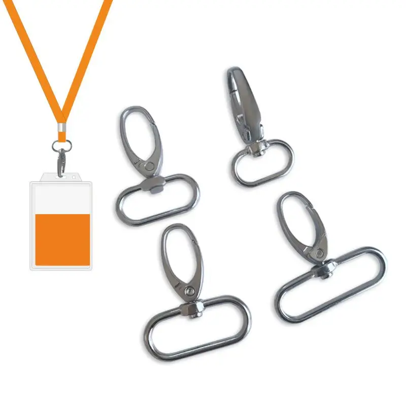 20pcs/pack D Shape Metal Key Chain Swivel Clasps Lanyard Snap Hook Zipper Pulls