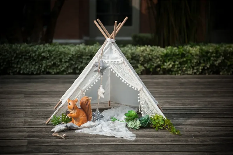 Newborn Photography Props for Girls Vintage Lace Tent Accessoire Bebe Shooting Photo Studio Baby Props Months Posing Tent Basket